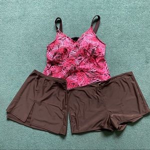 Tankini w/ Shorts & Skirt Plus Size Swimsuit